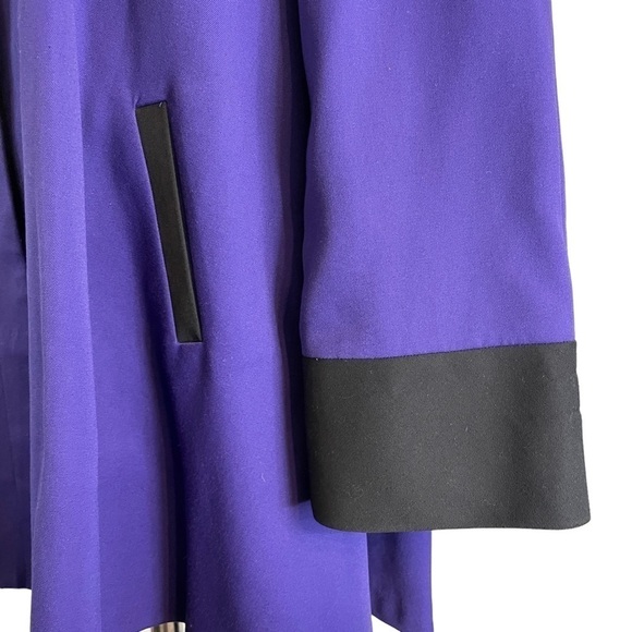 J Gallery Vintage VTG 80s Purple Black Swing Coat Blazer Jacket Cape Dress 11 12 - Picture 4 of 7